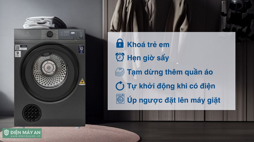 Máy Sấy Thông Hơi Electrolux UltimateCare 9 Kg EDV904N3SC